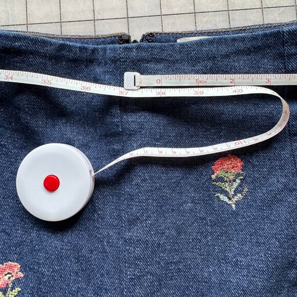 Moon Ray -Chorus Briony cross-stitch high rise wide leg denim pants XL US12 UK16 - Picture 10 of 11